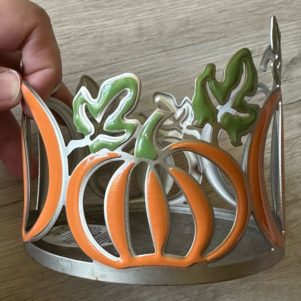 Bath & Body Works Metal Pumpkins 3-Wick Candle Holder